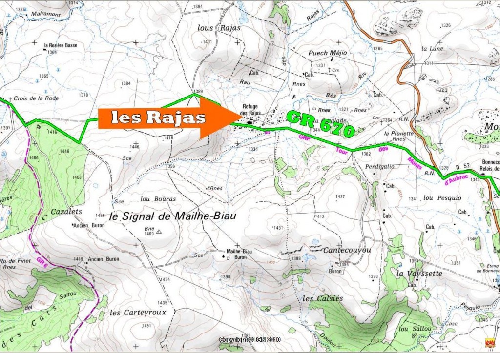 Carte  gîte Rajas